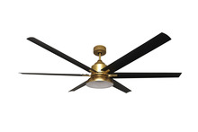  21201 - 6-Blade 72" Weathered Gold Fan MB Blades Damp 18W LED 3K